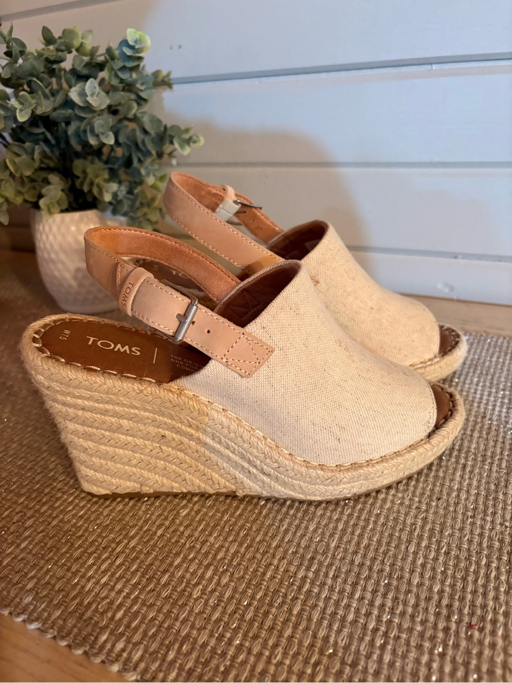 New TOMS Monica Espadrille Wedge Sandal